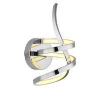 Applique murale LED Lampe de couloir opale chromée Lampe de salon tournée, métal aluminium, 18W 900lm blanc chaud, LxH 16x35 cm