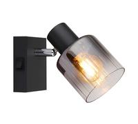 Applique murale LED, lampe de salon, orientable, métal noir, L 13,5 cm