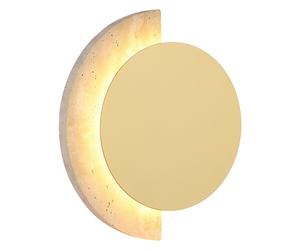Applique murale LED Lampe de salon plate ronde Blanc Métal H 20 cm
