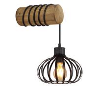 Applique murale LED, lampe de salon, réglable en hauteur, bois marron, H 59 cm