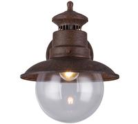 Applique murale LED Lampe d'extérieur Lampe de porte d'entrée couleur rouille Lampe de jardin Lampe de façade, acier verre, 7W800lm blanc chaud, l x h 21,5 x 27 cm