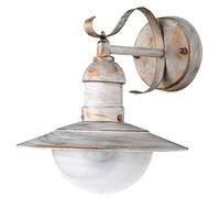 Applique murale LED Lampe d'extérieur Lampe de porte d'entrée Lanterne blanche dorée Applique de jardin, acier, 11W 1055lm blanc chaud, l x h 24 x 25,6 cm