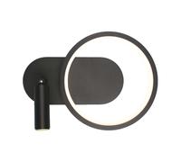 Applique murale LED, lampe murale, éclairage d'intérieur, spot orientable, métal noir, L 25 cm