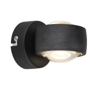 Applique murale LED Lampe murale Lampe de salon Up & Down Noir Métal H 7 cm