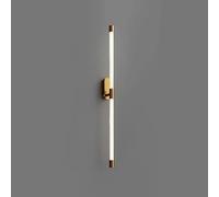 Applique Murale LED linéaire dorée Moderne et allongée d'intérieur, 2 lumières vers Le Haut et vers Le Bas, idéale pour Un Couloir, Une Chambre, Une Table de Chevet, Un Salon, Un escalier ou