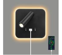 Applique murale LED, liseuse de chevet avec interrupteur, port de charge USB,Lampe de Lit Spot Réglable pour chambre escaliers