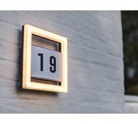 Applique murale LED LUTEC aluminium anthracite incl. numéro de maison
