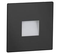 Applique murale LED, modèle encastrable, pour intérieur et extérieur, noire, 85 x 85 mm