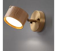 Applique Murale Led Moderne En Bois, Idéale Pour Une Utilisation Intérieure Ou Extérieure. Réglable Avec 3 Températures de Couleur, Bras En Laiton Et Orientable. Puissance de 7 W. Convient Pour Le Sal