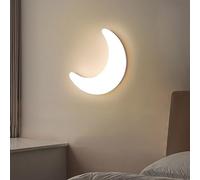 Applique murale LED moderne en forme de croissant de lune, à intensité variable, avec abat-jour en PE et intensité lumineuse réglable. Idéale pour la chambre d'enfant, la table de chevet de bébé ou l