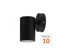 Applique murale LED Noire IP65 GU10 - Pack de 10