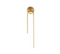 Applique murale LED noire tubulaire longue d'intérieur, style laiton moderne, pour couloir ou entrée, avec lampe linéaire dorée brossée, idéale pour chambre, chevet, salon ou salle de bain de style ca