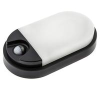 Applique murale LED ovale, 10W, 800lm, IP54, détecteur de mouvement, anthracite