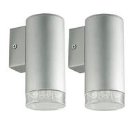Applique murale LED pour salon, lampe de chambre à coucher vers le haut, aluminium brossé plastique transparent, 1W 212lm blanc neutre DxH 6x15 cm, lot de 2