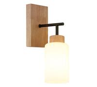 Applique murale LED pour salon, orientation vers le haut, noir mat, métal, verre opale, H 31 cm