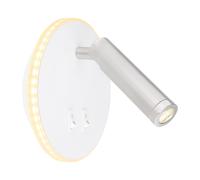 Applique murale LED pour salon, spot orientable, blanche, 2 interrupteurs à commande séparée, H 15 cm