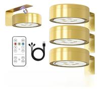 Applique murale LED sans fil - CACTOSE - 3 pièces - Télécommande incluse - Rechargeable par USB - 3 couleurs de lumière