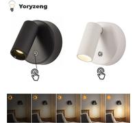 Applique murale LED sans fil, Rechargeable par USB, projecteur tactile à intensité variable, magnétique pour chambre à coucher, lecture de chevet, type C