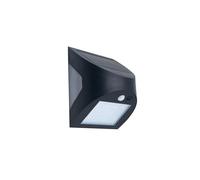 Applique murale LED solaire "Kolam" avec capteur de mouvement et crépusculaire PIR (3W 4000K 300lm) IP65 couleur noire