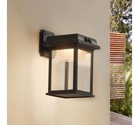 Applique murale LED solaire Lindby Latarka, hauteur 27,5 cm, capteur Latarka, noir, Matière Plastique, Moderne, Applique Murale Solaire