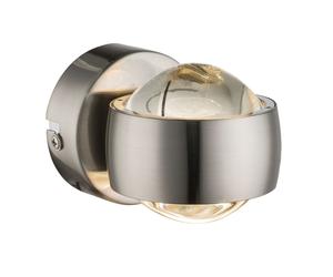 Applique murale LED, spot mural, lampe de salon, Up Down, argent, métal, verre, nickel