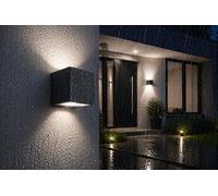 Applique murale LED Up Down Anthracite Aluminium L:8,8 cm IP54 9W 850lm blanc neutre 4000K Lampe murale moderne extérieure Lampe extérieure terrasse Balkon