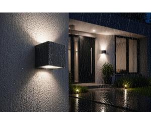 Applique murale LED Up Down Anthracite Aluminium L:8,8 cm IP54 9W 850lm blanc neutre 4000K Lampe murale moderne extérieure Lampe extérieure terrasse Balkon