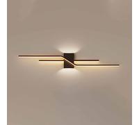 Applique murale linéaire en métal, applique murale géométrique à longue bande avec fonction d'éclairage à 360 °, applique murale LED moderne à intensité variable, appliques murales d'éclairage de co