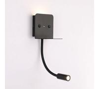 Applique Murale + Liseuse Led ""Slange"" 3w Avec Port Usb : Couleur - Blanc