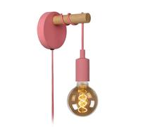 Applique murale Lucide Paulien E27 60W rose bois métal