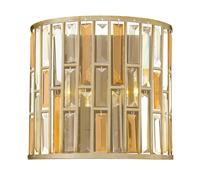 Applique Murale Lumière Perle D'Ambre Cristaux Acier Argent H 27,9 Cm 2 Flammes [EEK: Nicht bewertet]