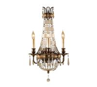 Applique Murale Luminaire Acier Cristaux Bronze H 58,4 CM Couloir 3 à Flammes