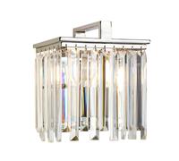 Applique Murale Luminaire Acier K5 Cristaux Nickel H 26,2 CM Couloir 1 à Flammes