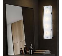 Applique 4 flammes applique chromée lampe de salon lampe de couloir verre partiellement satiné, interrupteur, 4x LED 5W 200Lm blanc chaud, LxPxH 33x9x6,5 cm