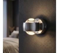 Applique murale LED Projecteur mural Vestiaire & Entrée Up Down Argent Métal H 10 cm