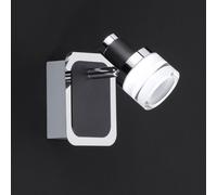 Spot mural noir applique murale spot de salon applique murale orientable, métal, 1x LED 5W 420Lm blanc chaud, LxlxH 11x8,6x13 cm, WOFI 434801106044