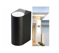 Lunartec Applique murale arrondie double faisceau up & down culot GU10 - noir