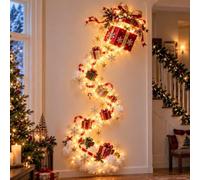 Applique murale magique de Noël, 60 cm LED en cascade (style E) | Décoration murale à LED avec effet neige étincelante et placement mural facile, kit de bricolage en acrylique peu encombrant