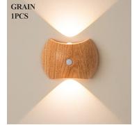 Applique murale magnétique rechargeable, style minimaliste moderne, trois couleurs réglables, aspect grain de bois, lumi