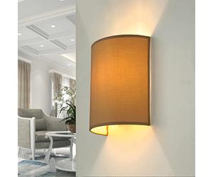 Applique murale marron café, lampe haut/bas, abat-jour en tissu, applique murale E27, W : 20 cm, faible éblouissement, confortable, salon, lampe murale chambre