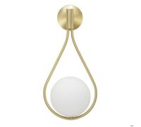 Applique murale - MAURO FERRETTI - Glamy Drop - Métal doré - Sphère verre blanc - 24x20x52 cm