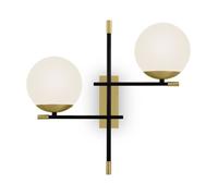 Nostalgia Modern Nostalgia 2 Light Matt Gold Applique Murale Abat-Jour en Verre