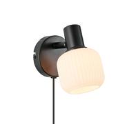 Applique murale MILFORD Mini verre et métal noir IP20 E14 - Nordlux, Intérieur