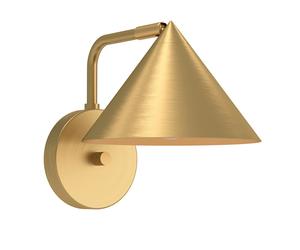 Applique murale minimaliste en métal doré brossé conique pour chambre ou salon,