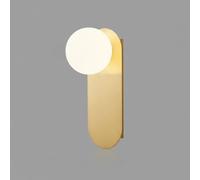Applique Murale Minimaliste Nordique, H65 En Laiton, 1 Lumière G9, Câblée, Avec Abat-Jour Globe En Verre Dépoli, Finition Dorée Ou Noircie, Luminaire Vertical Pour Chambre, Salon, Couloir (Noir)/Or