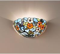 Applique murale modèle T1002 A Tiffany Applique murale décorée de fleurs feuilles et papillons