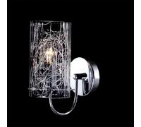 Applique Murale Moderne Chrome 1 Lumière avec Abat-Jour en Verre, E14