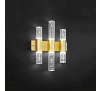 Applique Murale Moderne Classique à LED pour Salle de Bain Style Cylindrique en Acrylique avec Barre de Réglage Haut/Bas Noir Et Or Style Linéaire Allongé Idéale pour Une Table de Chevet Ou Un Salon
