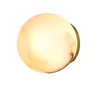 Applique Murale Moderne En Albâtre Doré Avec Globe Et Abat-Jour En Marbre, Style Milieu Du Siècle, Idéale Pour Salle Den, Chambre, Salon, Escaliers Et Couloir.