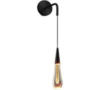 Applique murale moderne en cristal en forme de larme, lampe en aluminium 5 W, applique noire élégante for chambre à coucher, décoration d'intérieur chaleureuse et élégante, chevet ou salon idéal